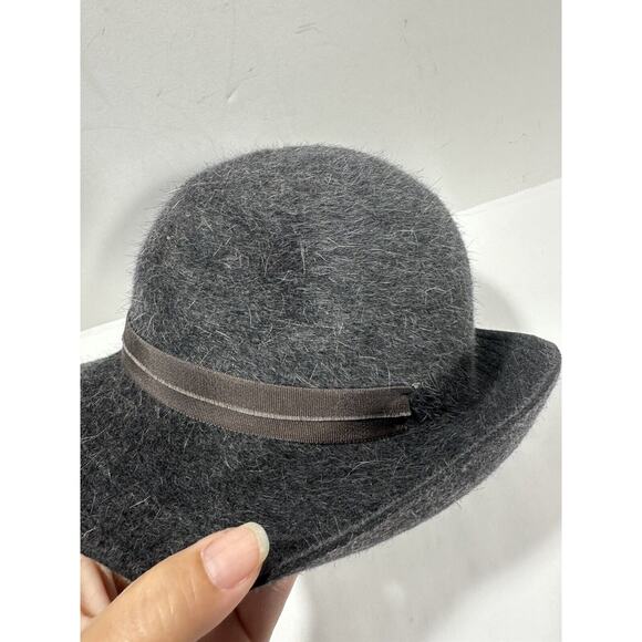 Vintage Bowler Derby Style Hat Gray Fur Felt Hat Gorgeous Luxurious‎ AQS main image 6